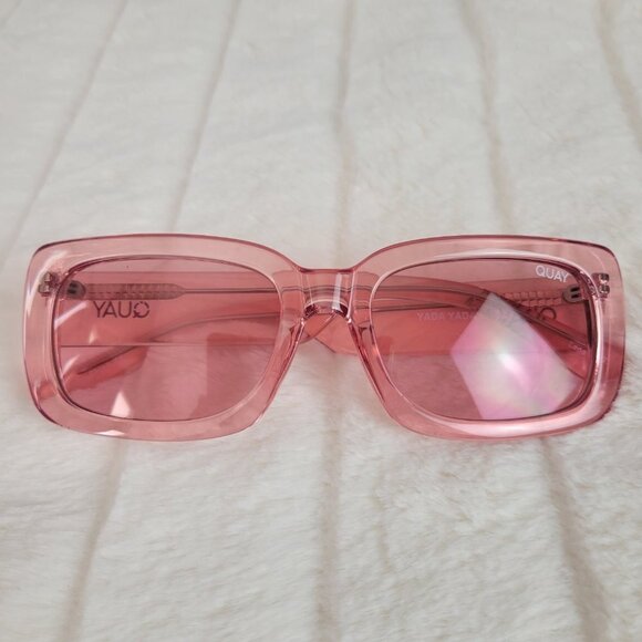 QUAY // ltd ed rare coral rectangular retro-chic yada yada sunglasses main image 15